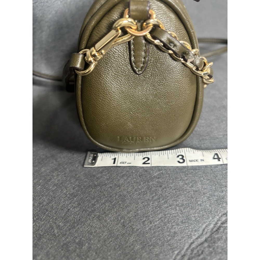 Lauren Ralph Lauren Crossbody Bag Women's One Size Olive Green Leather Chain - Picture 15 of 16